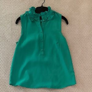 J. Crew Sleeveless Ruffle Top in Teal
